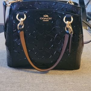 Coach signature patten leather like crossbody/ handbag